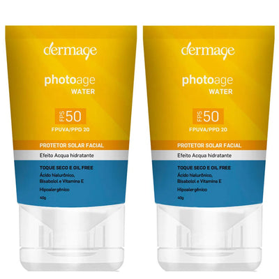 Dermage Photoage Water Kit Protetor Solar Facial FPS 50 2x40g