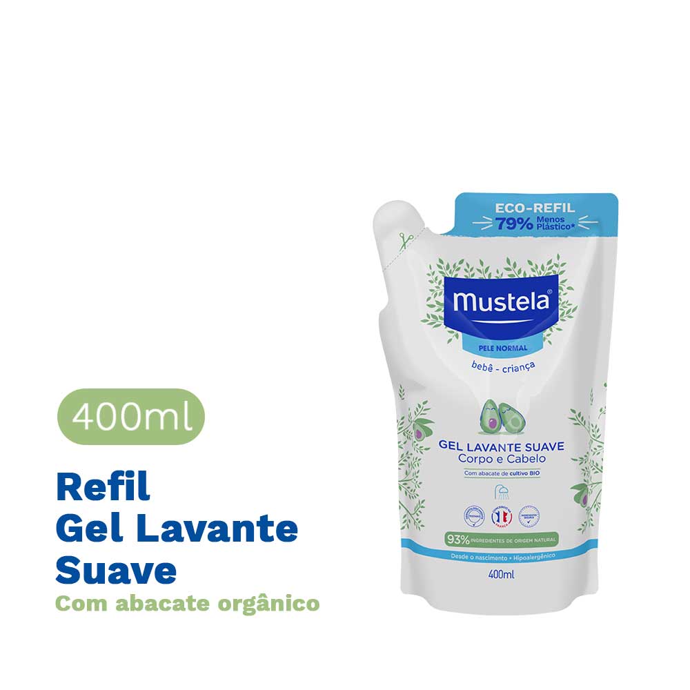 Mustela Bebê Gel Lavante Suave Refil 400ml