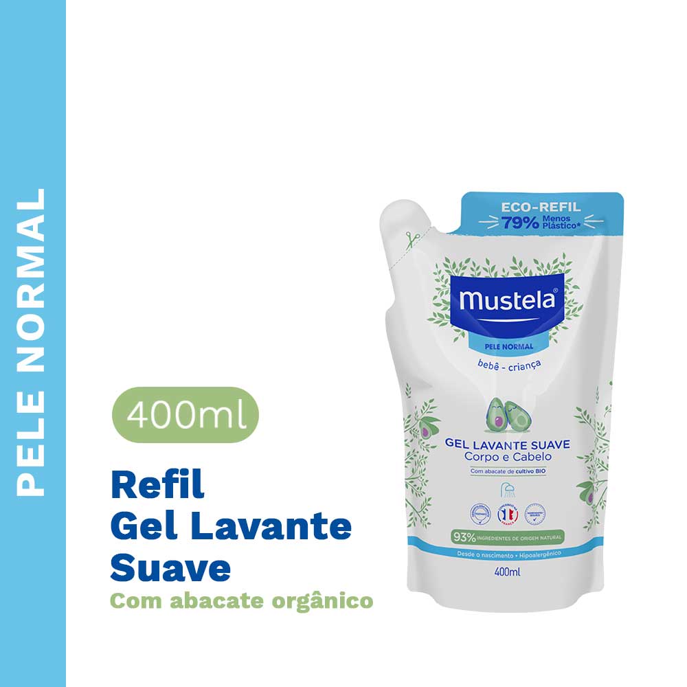Mustela Bebê Gel Lavante Suave Refil 400ml