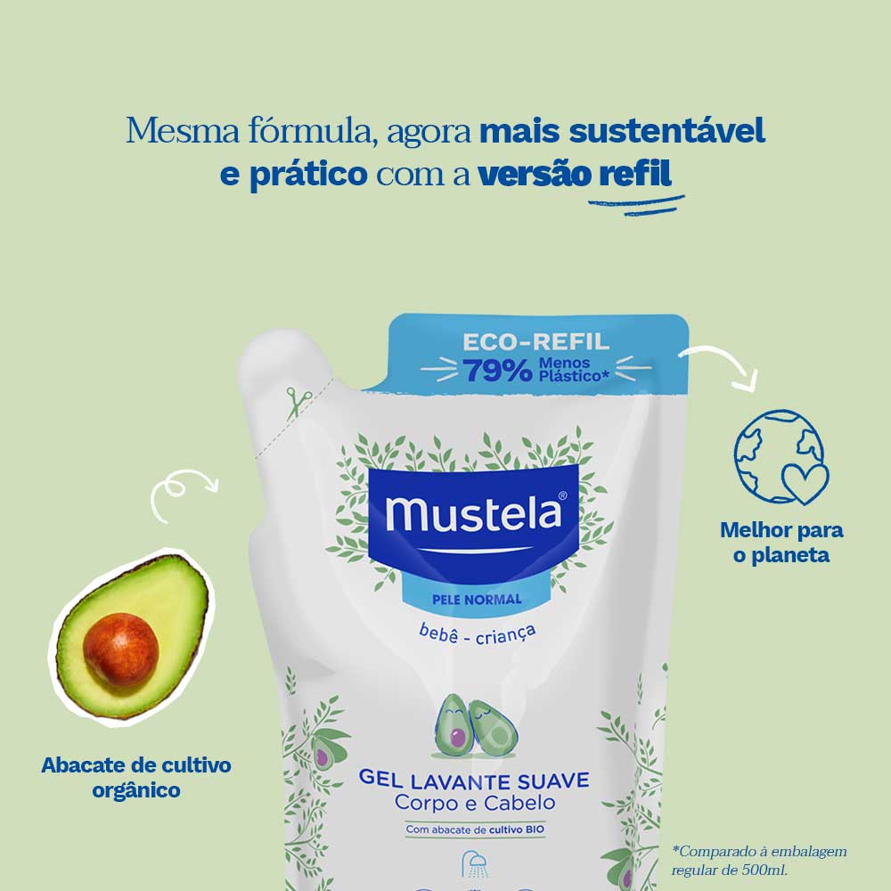Mustela Bebê Gel Lavante Suave Refil 400ml