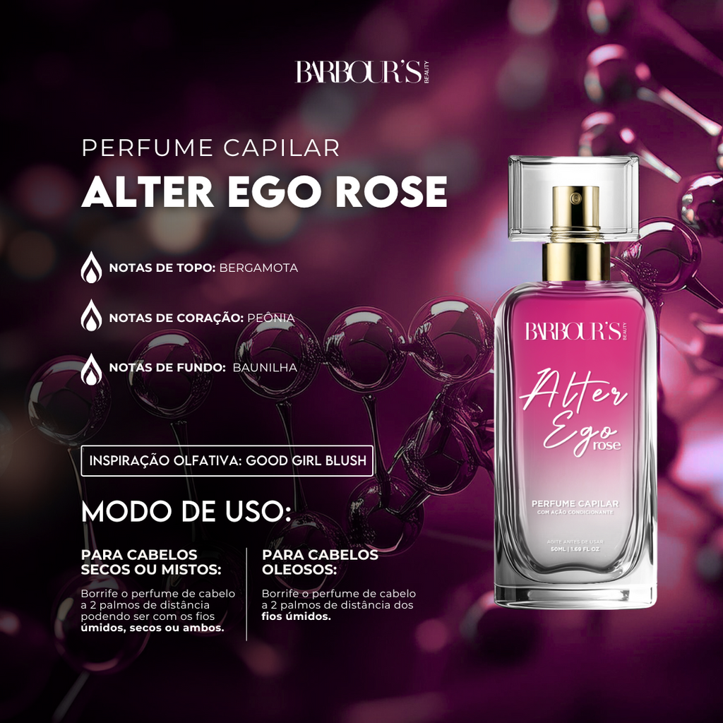 Perfume para cabelo Alter Ego Rose / finalizador termoativo