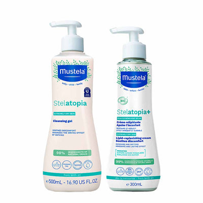 Mustela Stelatopia Kit Gel Lavante 500ml e Hidratante 300ml