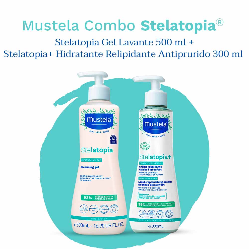 Mustela Stelatopia Kit Gel Lavante 500ml e Hidratante 300ml