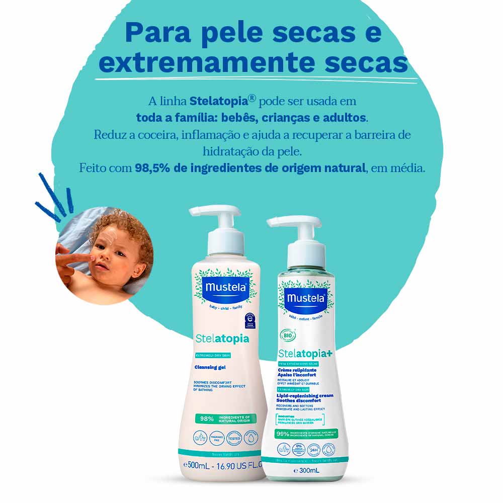 Mustela Stelatopia Kit Gel Lavante 500ml e Hidratante 300ml