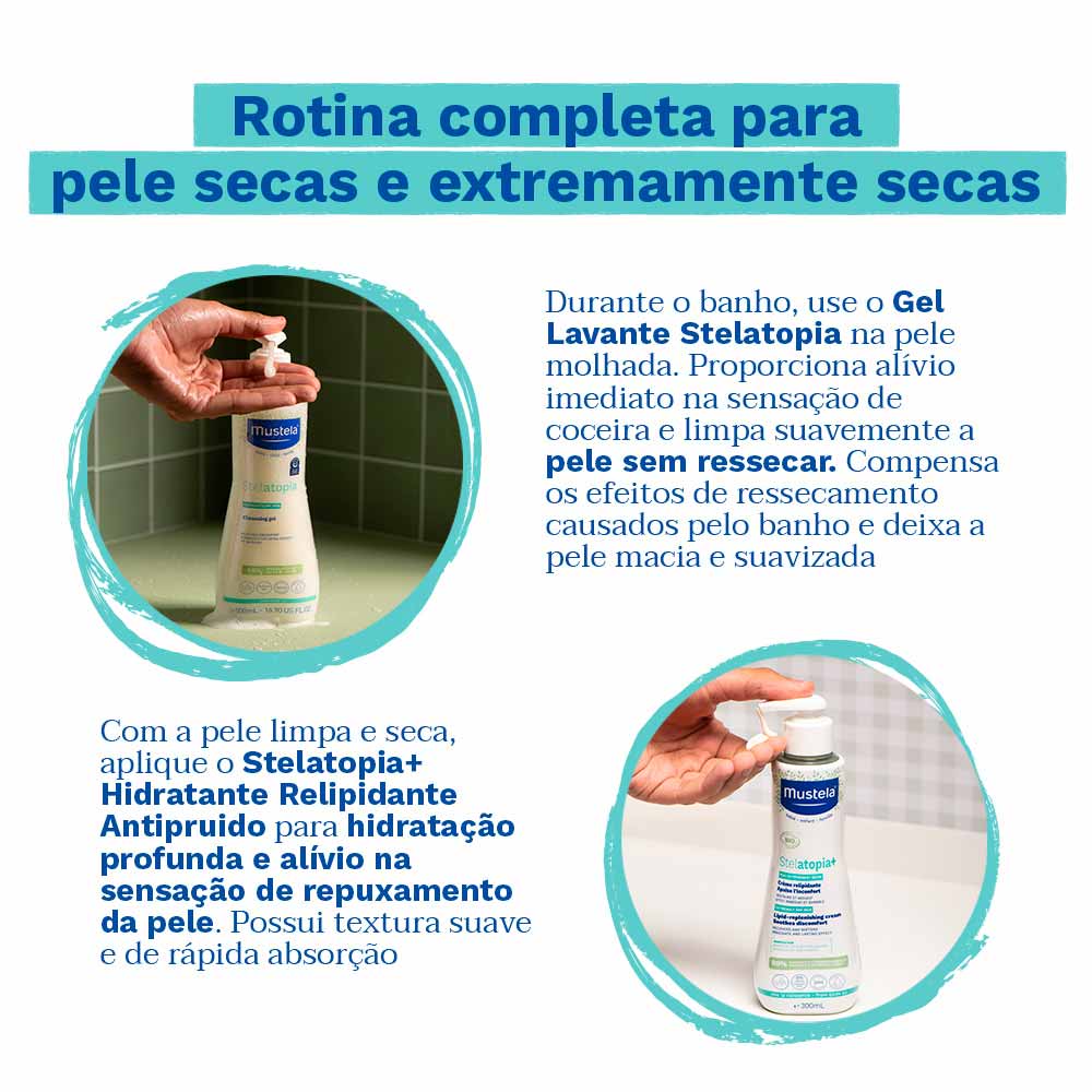 Mustela Stelatopia Kit Gel Lavante 500ml e Hidratante 300ml