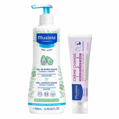 Mustela Bebê Kit Gel Lavante 500ml e Creme Preventivo 100ml