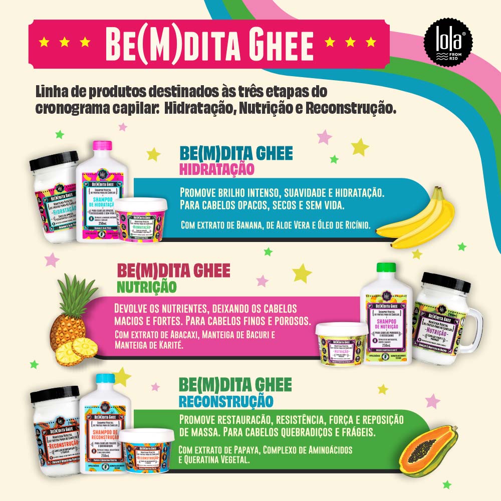 Lola From Rio Be(m)dita Ghee Banana e Aloe Vera Máscara de Hidratação
