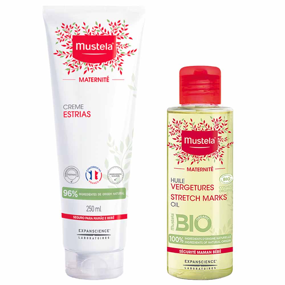 Mustela Maternité Kit Creme Antiestrias 250ml e Óleo 105ml