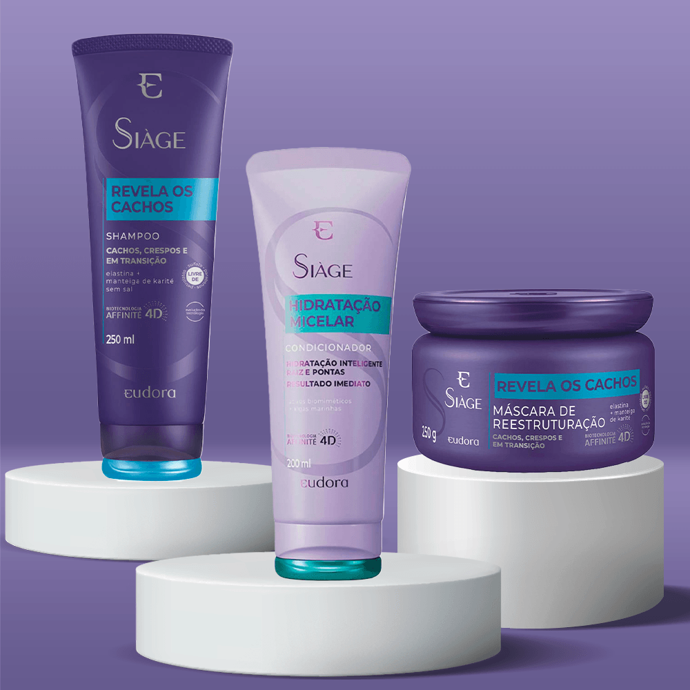 Eudora Siàge Hidratação Micelar Kit Shampoo Condicionador Máscara